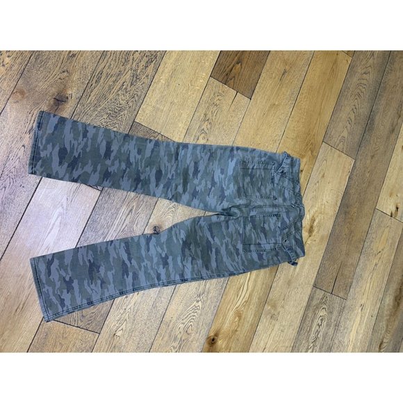 Anthropologie Camo Cropped Utility Flare Pants 26 - Picture 2 of 5